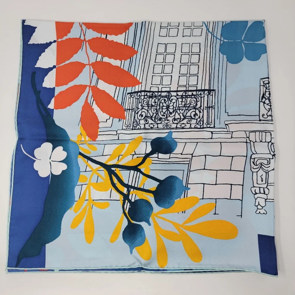 Christian Dior Multicolor Achitectural Design 100% Silk Scarf